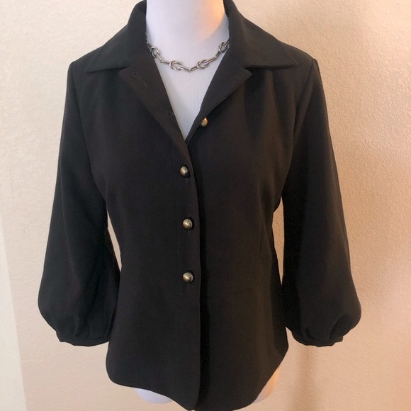 CAbi Jacket Black Abbott Peplum Career 3027 Sz 4 - Picture 8 of 8